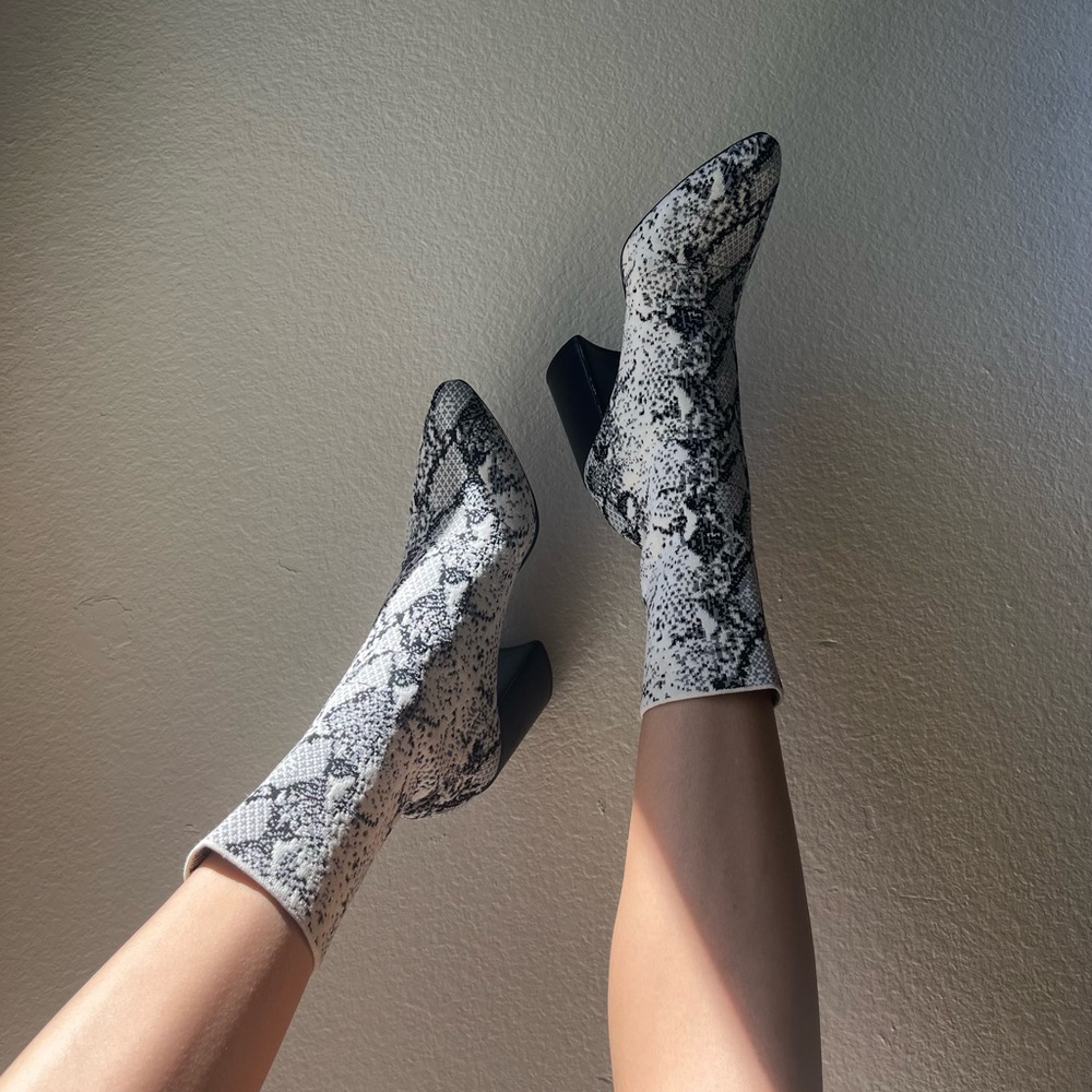Chunky Heel Sock Boots